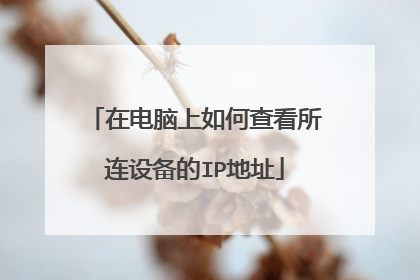 在电脑上如何查看所连设备的IP地址