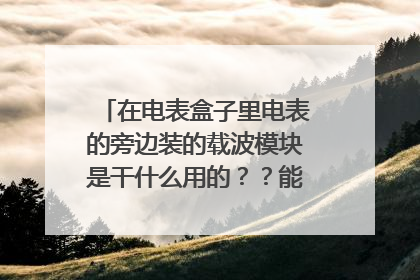 在电表盒子里电表的旁边装的载波模块是干什么用的??能具体点吗??