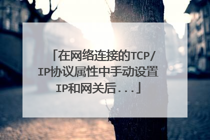 在网络连接的TCP/IP协议属性中手动设置IP和网关后...