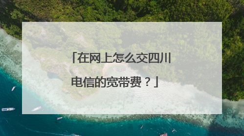 在网上怎么交四川电信的宽带费?