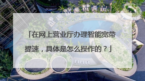 在网上营业厅办理智能宽带提速，具体是怎么操作的？