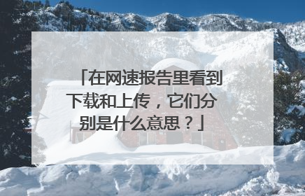 在网速报告里看到下载和上传，它们分别是什么意思？