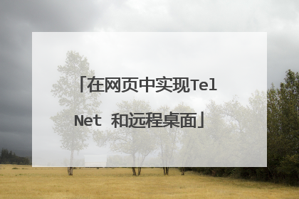 在网页中实现TelNet 和远程桌面