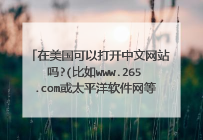 在美国可以打开中文网站吗?(比如www.265.com或太平洋软件网等)不胜感激!!!