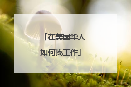 在美国华人如何找工作