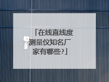 在线直线度测量仪知名厂家有哪些?