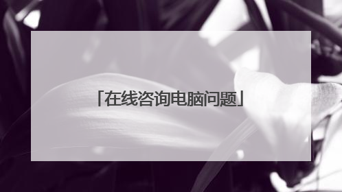 在线咨询电脑问题