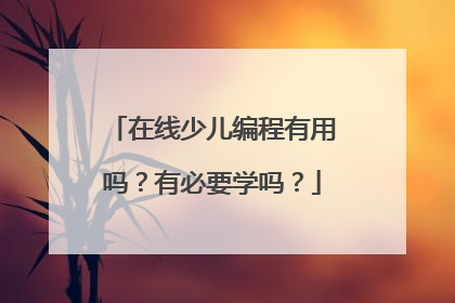 在线少儿编程有用吗?有必要学吗?