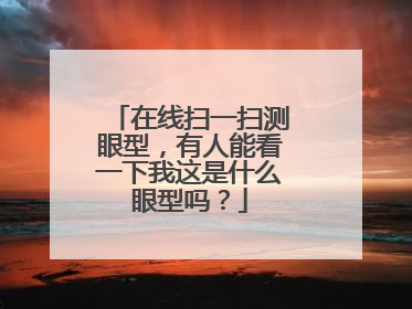 在线扫一扫测眼型,有人能看一下我这是什么眼型吗?