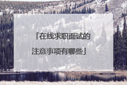 在线求职面试的注意事项有哪些