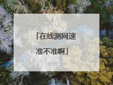 在线测网速准不准啊