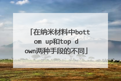 在纳米材料中bottom up和top down两种手段的不同