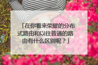 在你看来荣耀的分布式路由和以往普通的路由有什么区别呢？