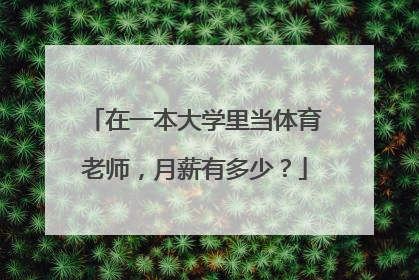 在一本大学里当体育老师，月薪有多少？