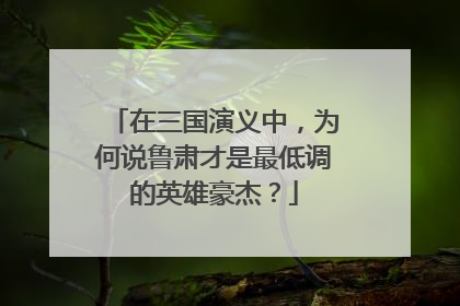 在三国演义中，为何说鲁肃才是最低调的英雄豪杰？