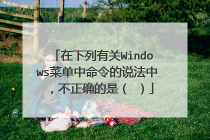 在下列有关Windows菜单中命令的说法中,不正确的是( )