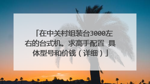 在中关村组装台3000左右的台式机。求高手配置 具体型号和价钱(详细)