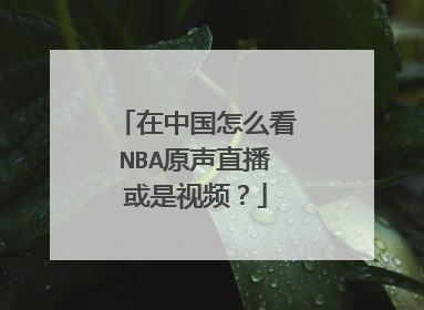 在中国怎么看NBA原声直播或是视频?