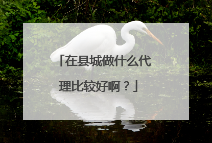 在县城做什么代理比较好啊？