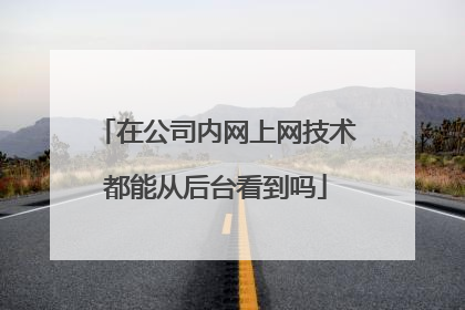 在公司内网上网技术都能从后台看到吗