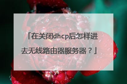 在关闭dhcp后怎样进去无线路由器服务器?