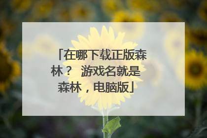 在哪下载正版森林？ 游戏名就是森林，电脑版
