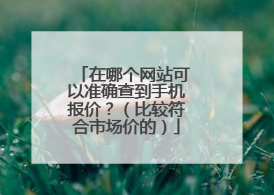 在哪个网站可以准确查到手机报价?(比较符合市场价的)