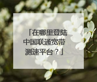 在哪里登陆中国联通宽带测速平台？