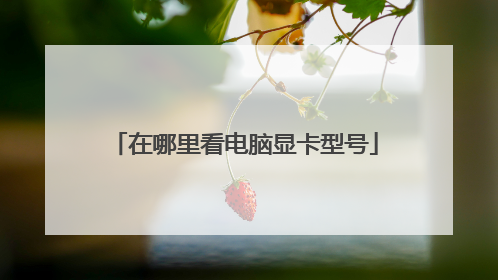 在哪里看电脑显卡型号