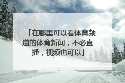 在哪里可以看体育频道的体育新闻,不必直播,视频也可以
