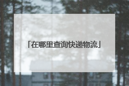 在哪里查询快递物流