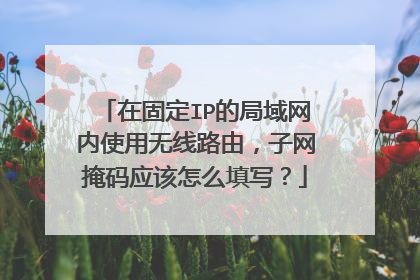 在固定IP的局域网内使用无线路由，子网掩码应该怎么填写？