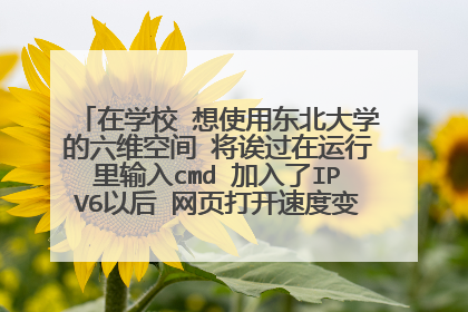 在学校 想使用东北大学的六维空间 将诶过在运行里输入cmd 加入了IPV6以后 网页打开速度变慢了 怎么办?