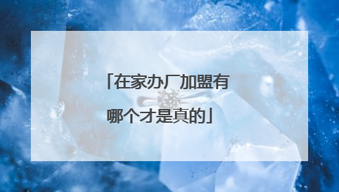 在家办厂加盟有哪个才是真的