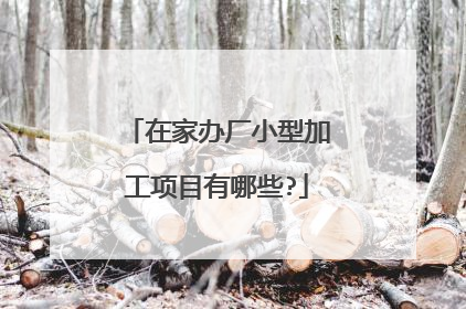 在家办厂小型加工项目有哪些?