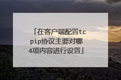 在客户端配置tcpip协议主要对哪4项内容进行设置
