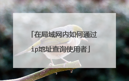 在局域网内如何通过ip地址查询使用者