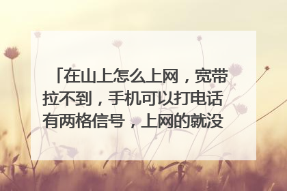 在山上怎么上网,宽带拉不到,手机可以打电话有两格信号,上网的就没有4G网络,有时候直接没有了信号,有时候直接无网络,买过一个随身无线Wi-Fi刚开始两天就可以玩游戏,第三天就用不了了,我用的是电信卡,请问老师能帮我解决吗?