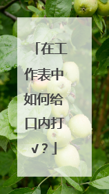 在工作表中如何给口内打√?