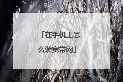 在手机上怎么装宽带网