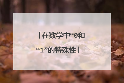 在数学中“0和“1”的特殊性