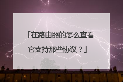 在路由器的怎么查看它支持那些协议?