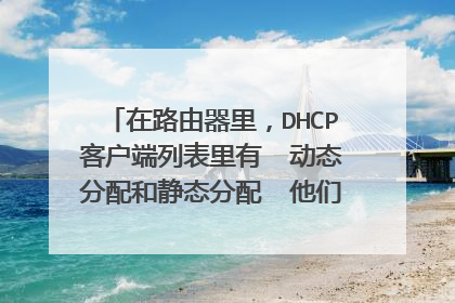 在路由器里，DHCP客户端列表里有  动态分配和静态分配  他们代表什么意思呀？