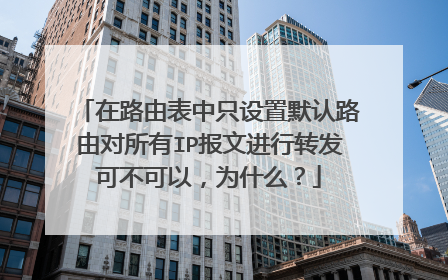 在路由表中只设置默认路由对所有IP报文进行转发可不可以，为什么？