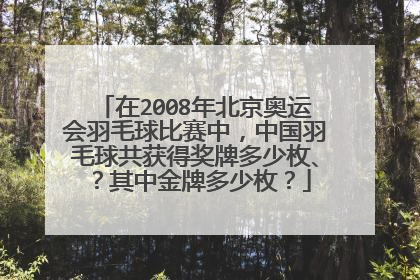 在2008年北京奥运会羽毛球比赛中，中国羽毛球共获得奖牌多少枚、？其中金牌多少枚？