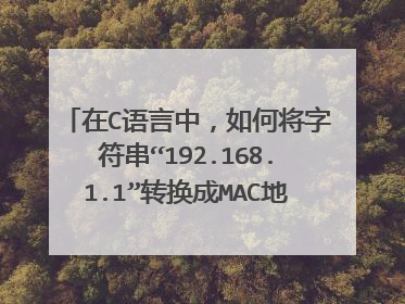 在C语言中,如何将字符串“192.168.1.1”转换成MAC地址或IP地址?