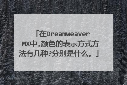 在Dreamweaver MX中,颜色的表示方式方法有几种?分别是什么。