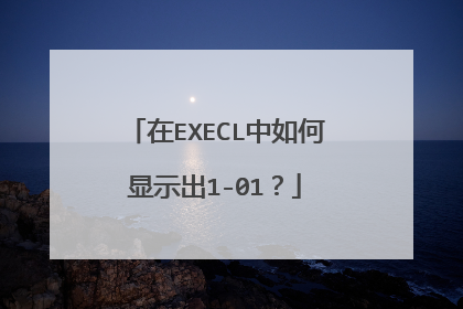 在EXECL中如何显示出1-01?