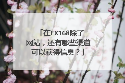 在FX168除了网站,还有哪些渠道可以获得信息?