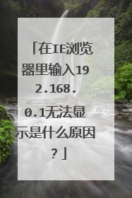 在IE浏览器里输入192.168.0.1无法显示是什么原因？